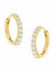 Senzio Belibasakis Single Gold 9K Hoop Earring with Stones