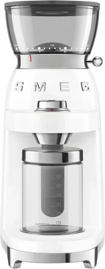 Smeg Electric Coffee Grinder 150W with 240gr Capacity and Grinding Levels White