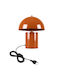 Opviq Pera Metal Table Lamp for E14 Socket with Orange Shade and Base