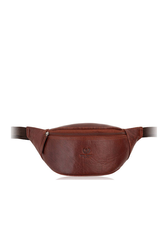 Paolo Peruzzi Men's Leather Bum Bag Tabac Brown