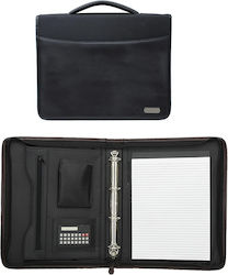 Conference Clipboard With Zipper Ring Folder Black Leatherette Conference Clipboard With Zipper Ring Folder Black Leatherette