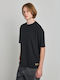 Kurzarm Herrenbluse Schwarz