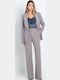 Women's High Rise Crepe Pantaloons Grey