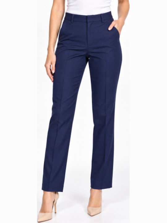 Women's Fabric Trousers in Regular Fit Blue WM-ZFS14738-27TR-BLUE
