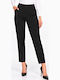Women's Fabric Trousers in Regular Fit Black WB-41559-27TR-Black