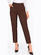 Women's Fabric Trousers in Regular Fit Brown WB-41559-27TR-BROWN