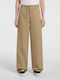 Women's Fabric Trousers in Loose Fit Sand