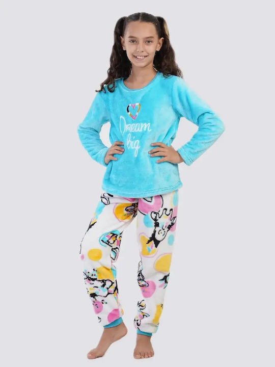 Vienetta Secret Pijama Copii Iarnă Fleece Albastru Deschis Vienetta Secret Pijama Copii Iarnă Fleece Albastru Deschis