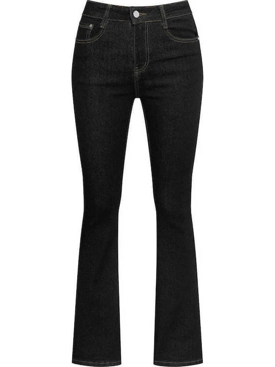 Celestino Damen Ausgestellt Jeans Risse Kontrast Schwarz