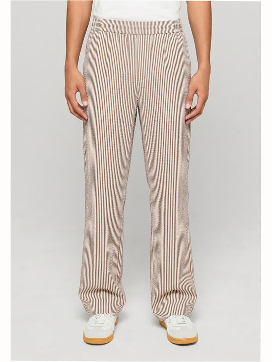 Men's Trousers Relaxed Fit Brownmocca/White