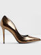 Spitze Zehe Pumps mit Stiletto Absatz Goldene