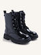 Schwarze Kinderstiefel mit Reißverschluss