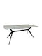 Ezali Dining Table with Stone Surface Black 180x90x75cm