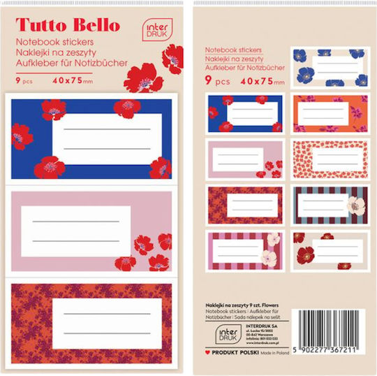 interDRUK tutto Bello Notebook Etiketten 9 Stück
