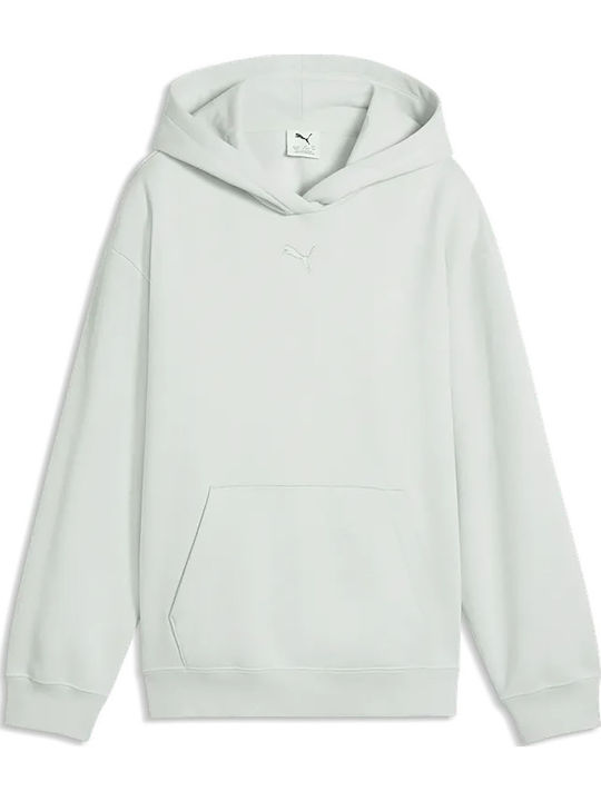 PUMA Kids Sweatshirt with Hood and Pockets Gree...