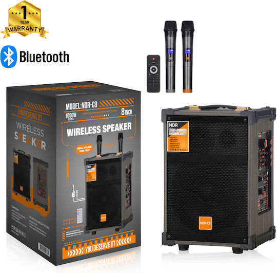 Homeone Тонколона Караоке с Безжични Микрофони и Светлинни Ефекти NDR-C8 NDR-C8 Черен