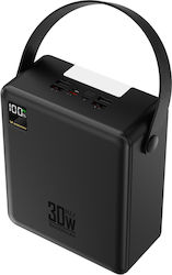 Wozinsky W8-B Baterie Externă 100000mAh 30W Cu 2 Porturi USB-A Și 2 Porturi USB-C Negru