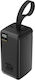 Wozinsky W8-B Power Bank 50000mAh 30W με 2 Θύρες USB-A και 2 Θύρες USB-C Μαύρο