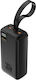 Wozinsky W8-W Външна батерия 30000mAh 30W с 2 USB-A изходни порта и USB-C изходен порт Черен