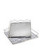 Dekorative Tablett Metallisch Rechteckig mit Spiegel 35x35x6cm 2 Stück