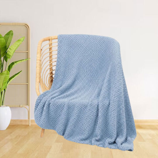 SpitiBazaar Одеяло Полар Двойно 215x230см Светлосиньо
