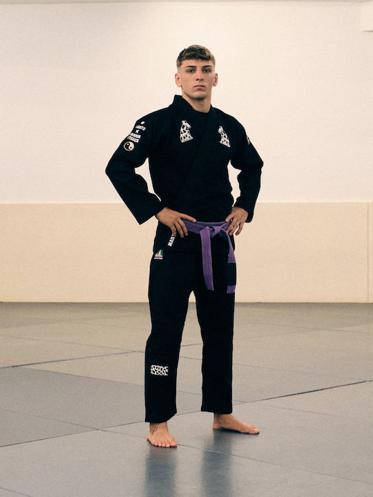 Manto Männliche Kampfsportuniform Braziliaisches Jiu Jitsu Schwarz