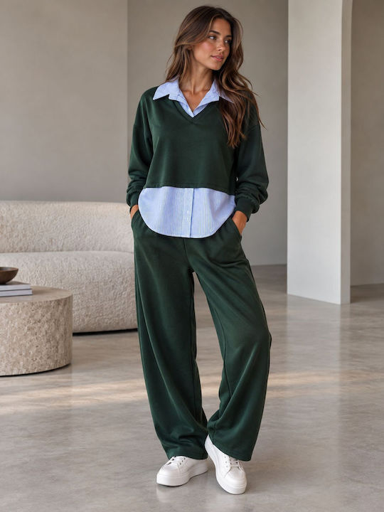 Damen Schwarzes Set mit Hose in Entspannte Passform