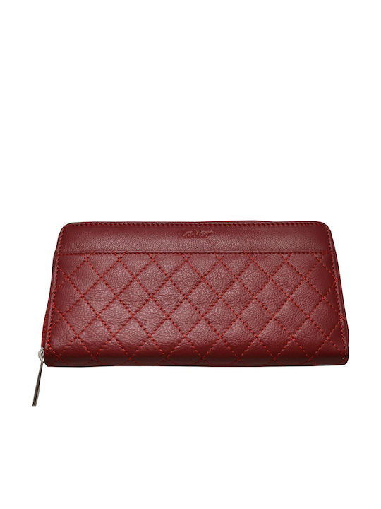 Large Leather Women's Wallet Red