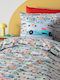 Palamaiki Baby Bettlaken Set Für Krippe Baumwolle Angepasst Mk787 Blau 130x170cm