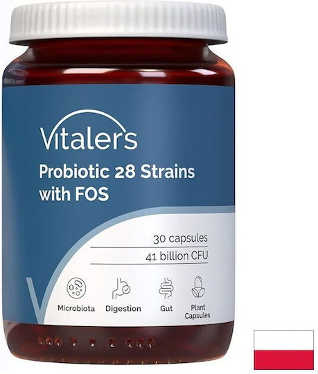 Vitaler's Пробиотик 28 Щама + Пребиотик Fos Добавка с Пробиотици и Пребиотици 45 мг 30 Капсули