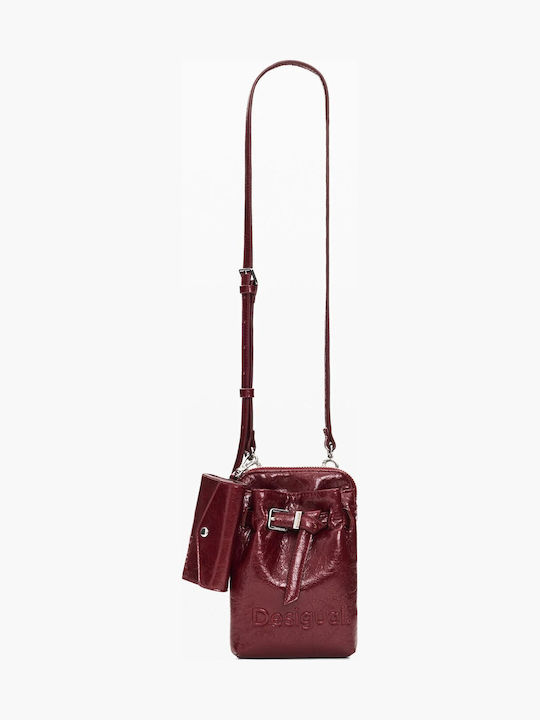 Leather Women's Mobile Phone Pouch Garnet