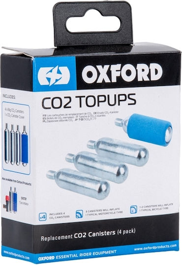 Oxford Резервни CO₂ Флакони 16g Комплект от 4 Части Защитен Капак Ox722