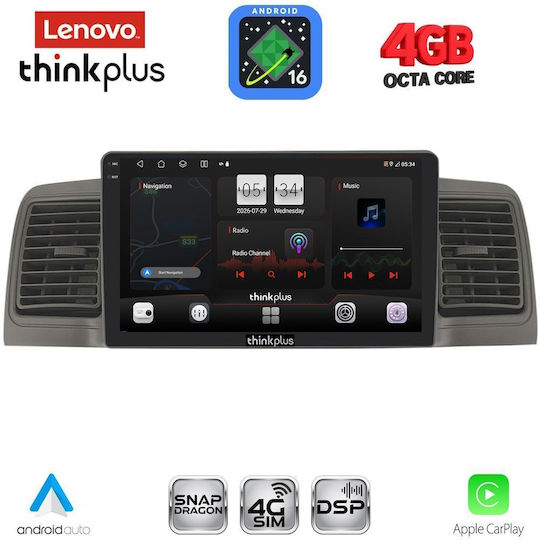 Lenovo Sistem Audio Auto Pentru Toyota Corolla 2001-2006 Bluetooth USB Wi-Fi GPS Apple CarPlay Android Auto Cu Ecran Tactil 9"
