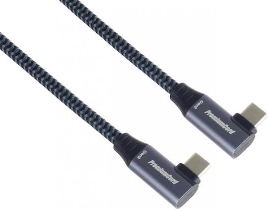 PremiumCord Cablu USB 3.2 împletit USB-C tată - USB-C 100W 0.5m