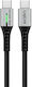 LogiLink Geflochtenes LED USB 2.0 Kabel USB-C männlich - USB-C 100W PD Schwarz 3m CU0425