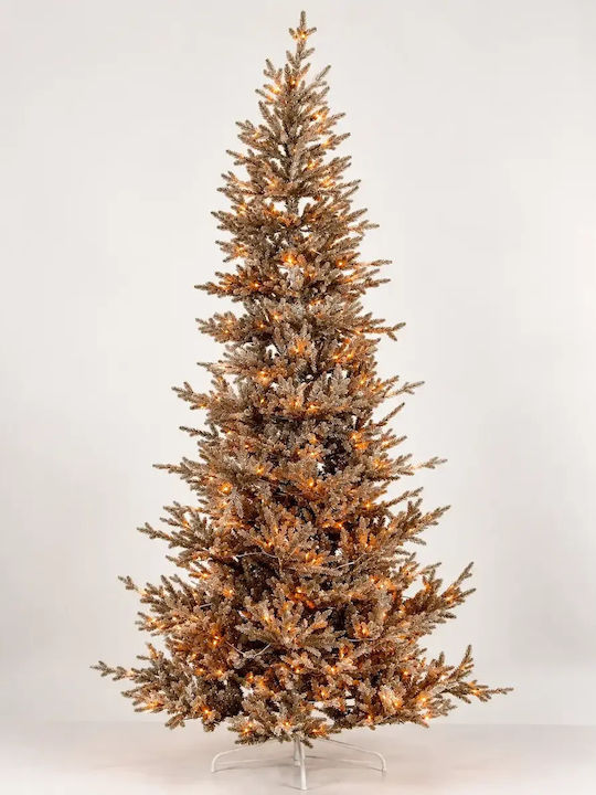 Christmas Tree Slim 180cm With Gold LED Lighting