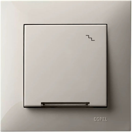 Ospel Vertiefter Elektrischer Wandtaster mit Beige Rahmen