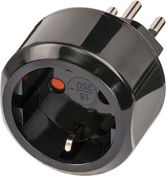Brennenstuhl Travel Adapter Europe To Switzerland Ip20 10a Black
