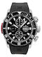 Men's Watch 45mm Chronograph Automatic with Black Rubber Strap