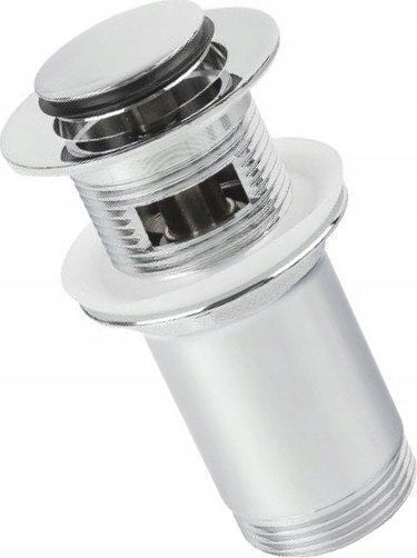 Hydroland Messing Spülbeckelventil mit Überlauf und Ausgang 78mm Weiß