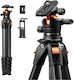 K&F Concept Tripod Made of Aluminum with Spherical Head up to 48 cm and Load Capacity 1.2 kg