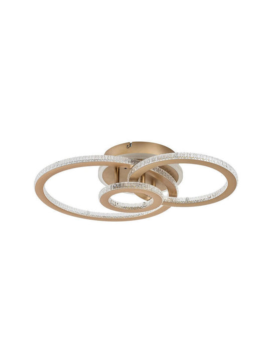 Rabalux Smart Deckenleuchte montieren 52cm Gold mit Integrierte LED und Fernbedienung