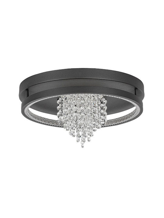 Rabalux Smart Deckenleuchte Schwarz mit Integrierter LED und Kristallen Rabalux Smart Deckenleuchte Schwarz mit Integrierter LED und Kristallen