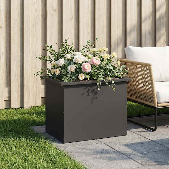 vidaXL Метална Кутия За Саксии Черна 40x60x40см