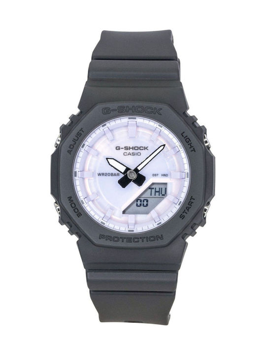 Digital/Analog Womens Watch Battery with Black Rubber Strap