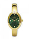 Womens Battery Watch with Gold Metal Bracelet
