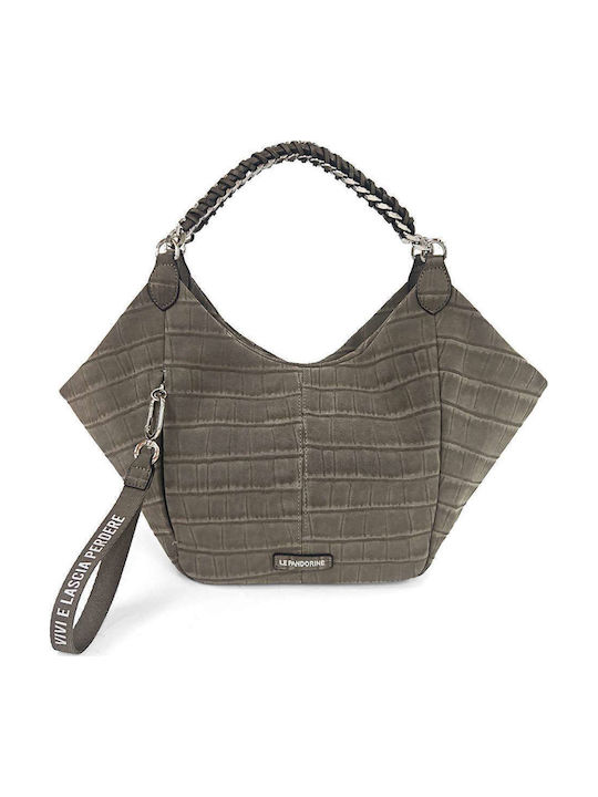 Le Pandorine Women's Hobo Bag Suede Grigio