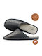 Leather Men's Grey Slippers
