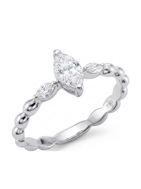 Diamond Group Einzelner Stein aus Weißgold 18K mit Diamant