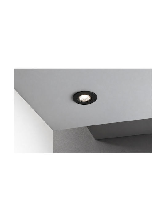 Fan Europe Rundes Metallisches Deckenstrahler mit Eingebauter LED und Warmweißem Licht Schwarz